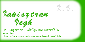 kapisztran vegh business card